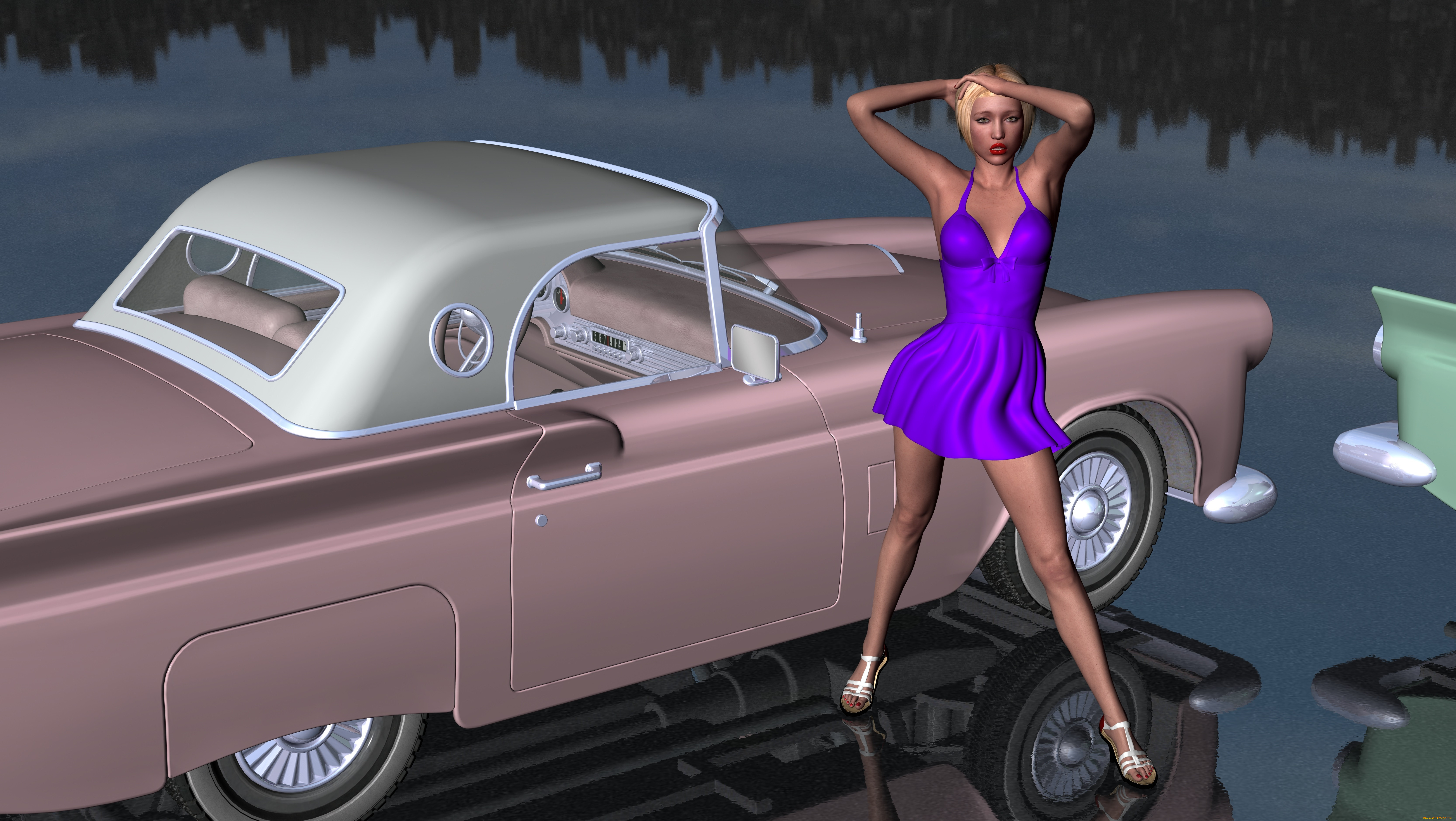 , 3d car&girl, , , , , 